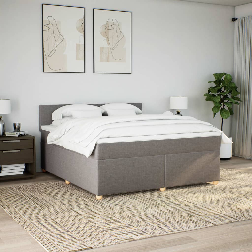 Boxspring met matras stof taupe 180x200 cm is nu te koop bij PeponiXL, paradijselijk wonen!