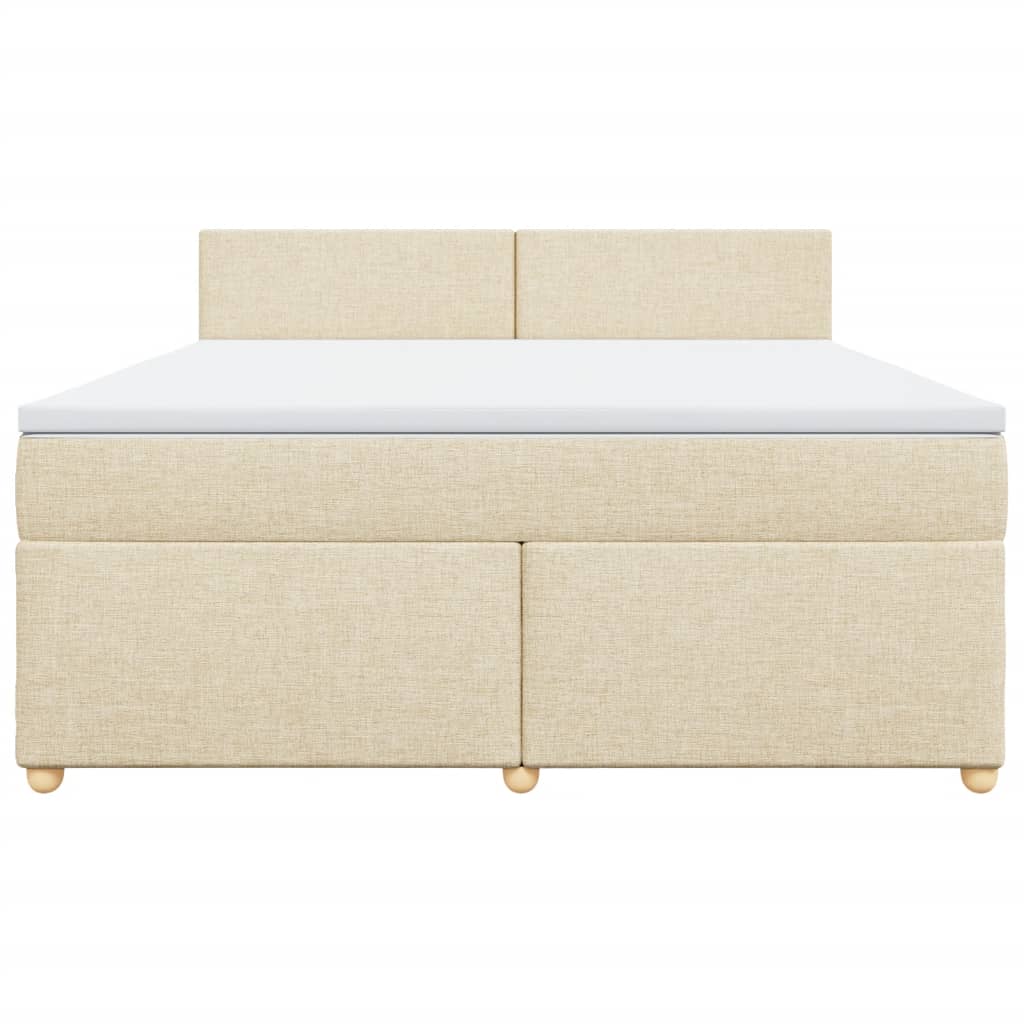 Boxspring met matras stof crèmekleurig 180x200 cm is nu te koop bij PeponiXL, paradijselijk wonen!