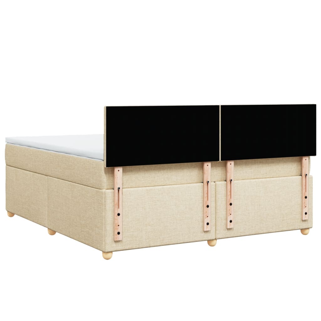 Boxspring met matras stof crèmekleurig 180x200 cm is nu te koop bij PeponiXL, paradijselijk wonen!