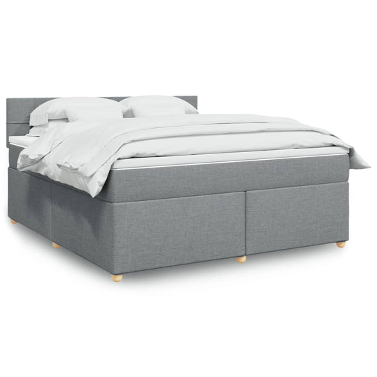 Boxspring met matras stof lichtgrijs 180x200 cm is nu te koop bij PeponiXL, paradijselijk wonen!
