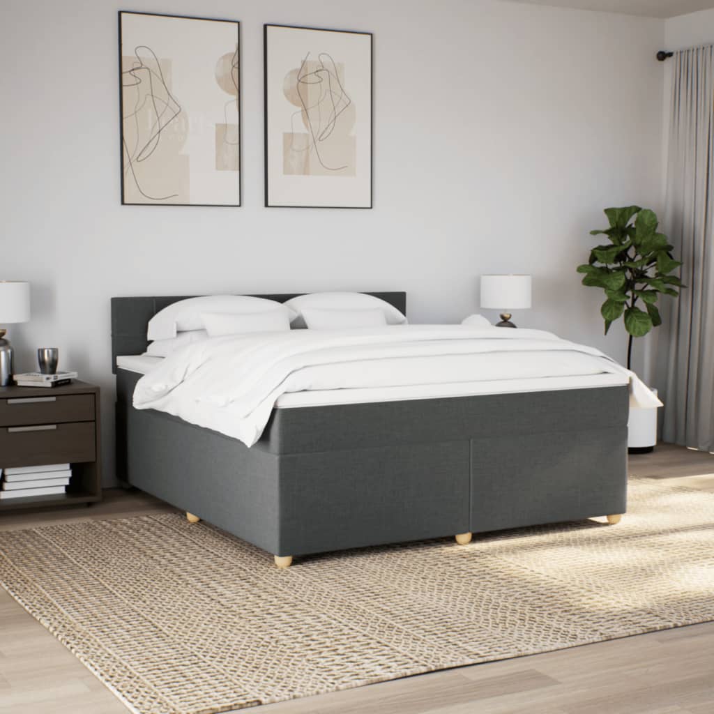 Boxspring met matras stof donkergrijs 180x200 cm is nu te koop bij PeponiXL, paradijselijk wonen!