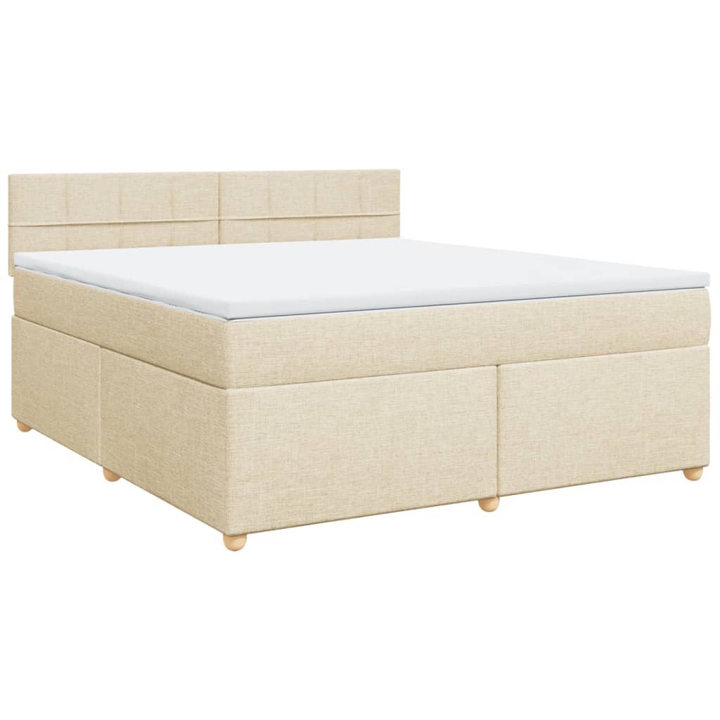 Boxspring met matras stof crèmekleurig 180x200 cm is nu te koop bij PeponiXL, paradijselijk wonen!