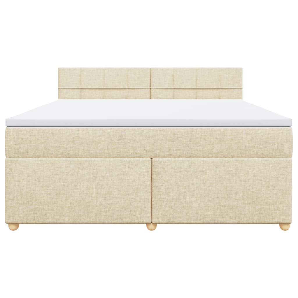 Boxspring met matras stof crèmekleurig 180x200 cm is nu te koop bij PeponiXL, paradijselijk wonen!