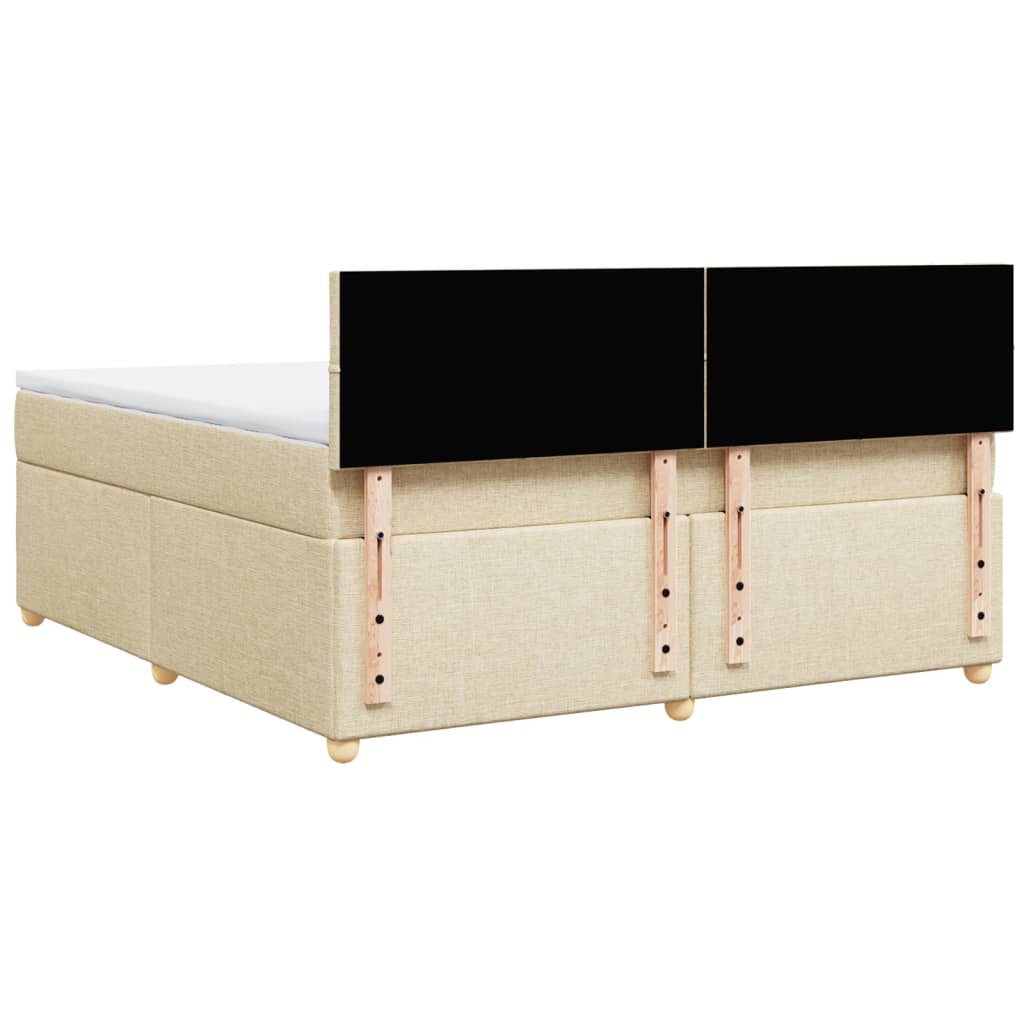 Boxspring met matras stof crèmekleurig 180x200 cm is nu te koop bij PeponiXL, paradijselijk wonen!