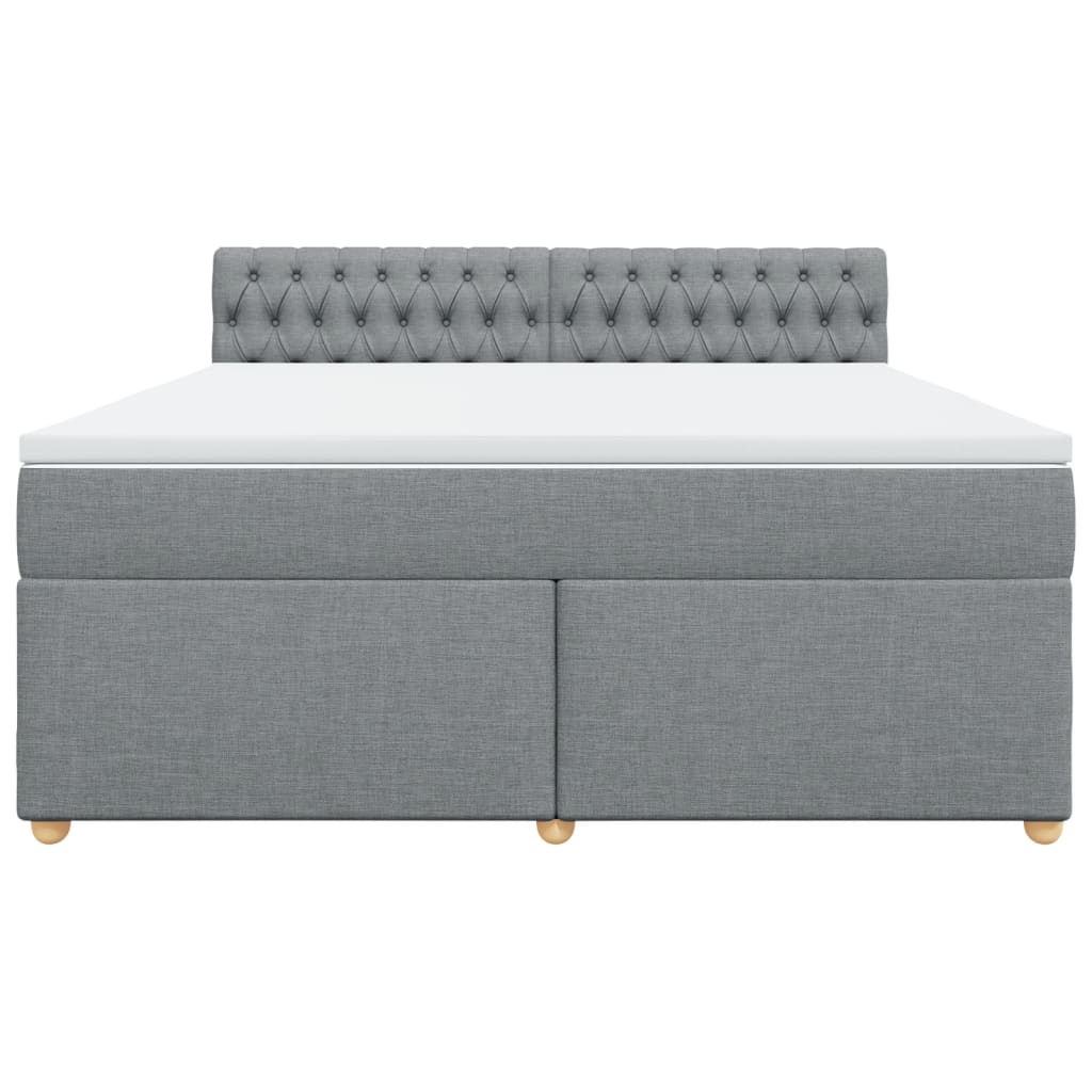 Boxspring met matras stof lichtgrijs 180x200 cm is nu te koop bij PeponiXL, paradijselijk wonen!