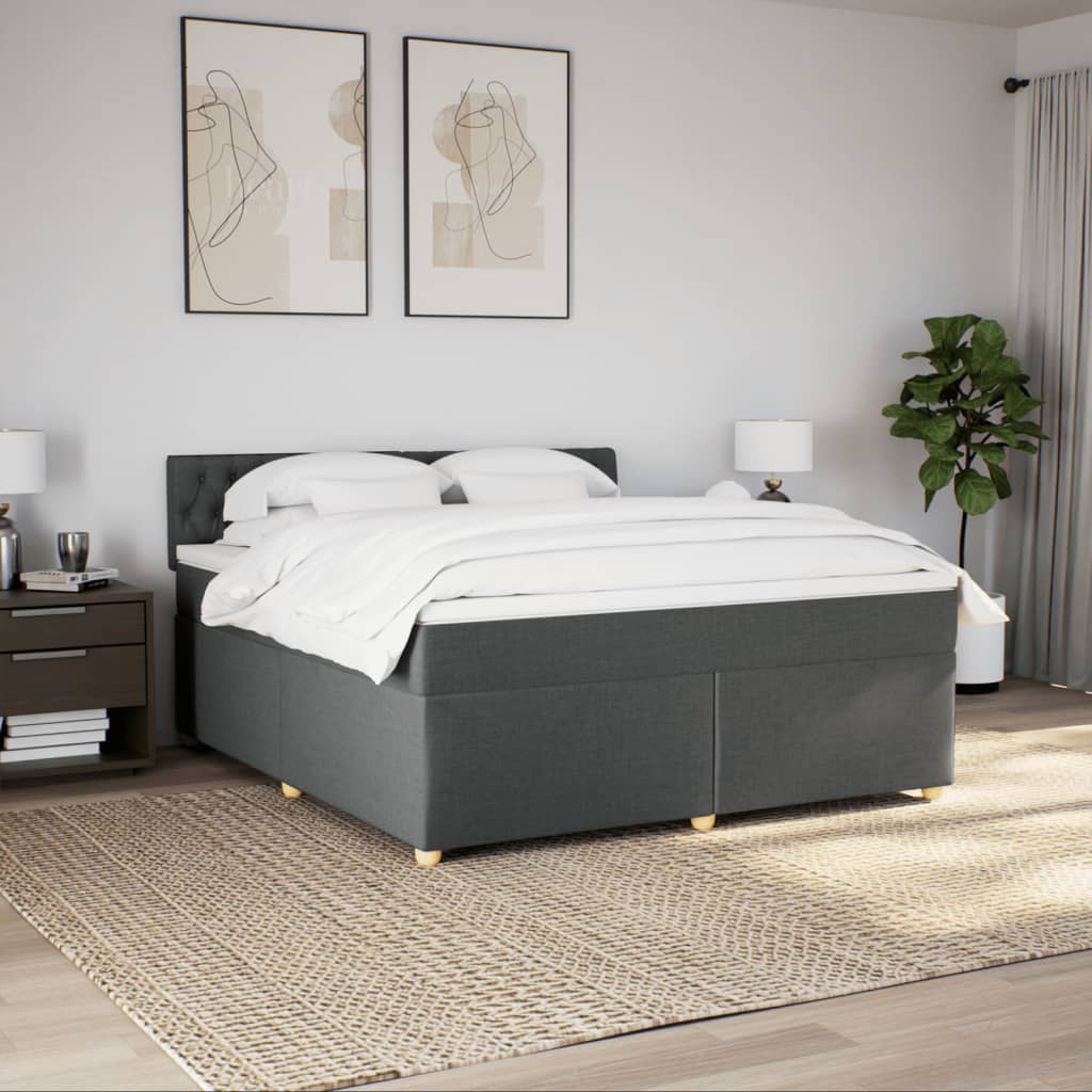 Boxspring met matras stof donkergrijs 180x200 cm is nu te koop bij PeponiXL, paradijselijk wonen!