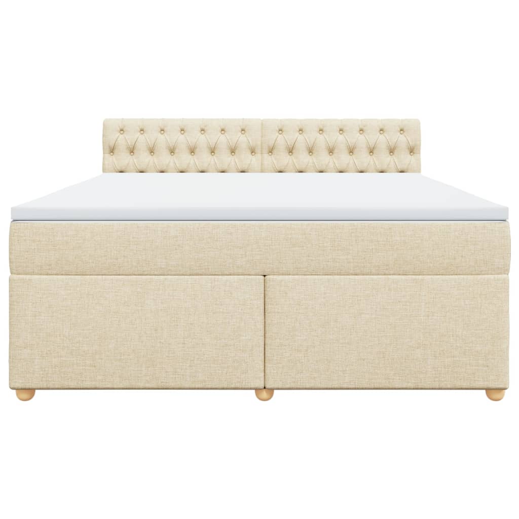 Boxspring met matras stof crèmekleurig 180x200 cm is nu te koop bij PeponiXL, paradijselijk wonen!