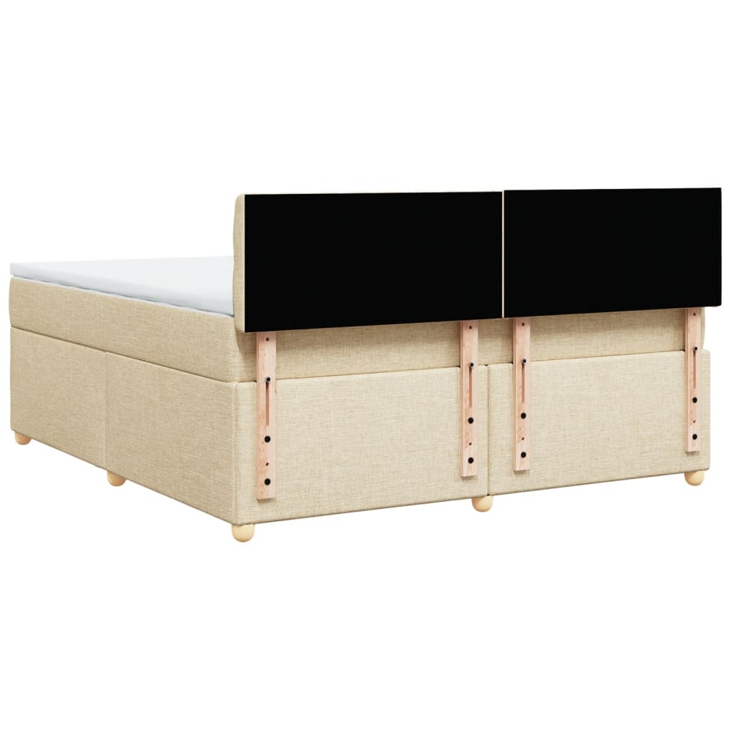 Boxspring met matras stof crèmekleurig 180x200 cm is nu te koop bij PeponiXL, paradijselijk wonen!