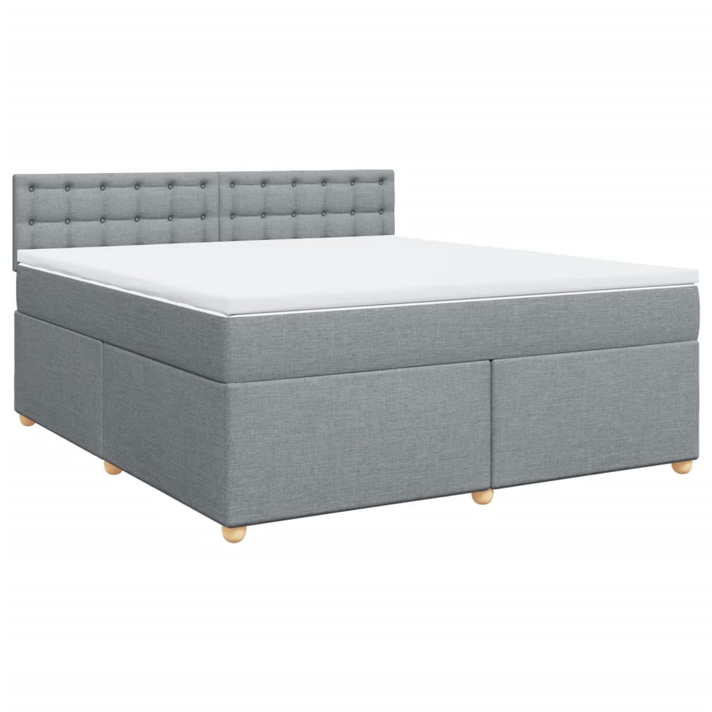 Boxspring met matras stof lichtgrijs 180x200 cm is nu te koop bij PeponiXL, paradijselijk wonen!