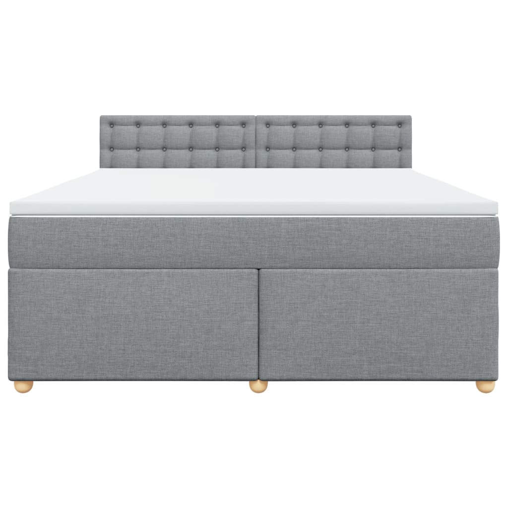 Boxspring met matras stof lichtgrijs 180x200 cm is nu te koop bij PeponiXL, paradijselijk wonen!