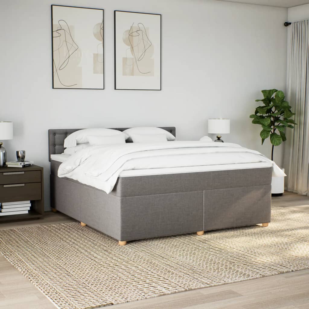 Boxspring met matras stof taupe 180x200 cm is nu te koop bij PeponiXL, paradijselijk wonen!