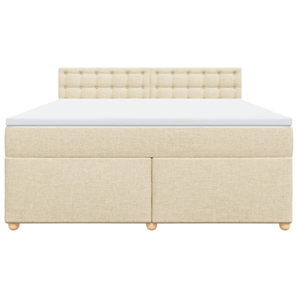Boxspring met matras stof crèmekleurig 180x200 cm is nu te koop bij PeponiXL, paradijselijk wonen!