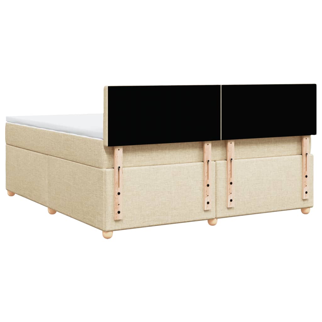Boxspring met matras stof crèmekleurig 180x200 cm is nu te koop bij PeponiXL, paradijselijk wonen!