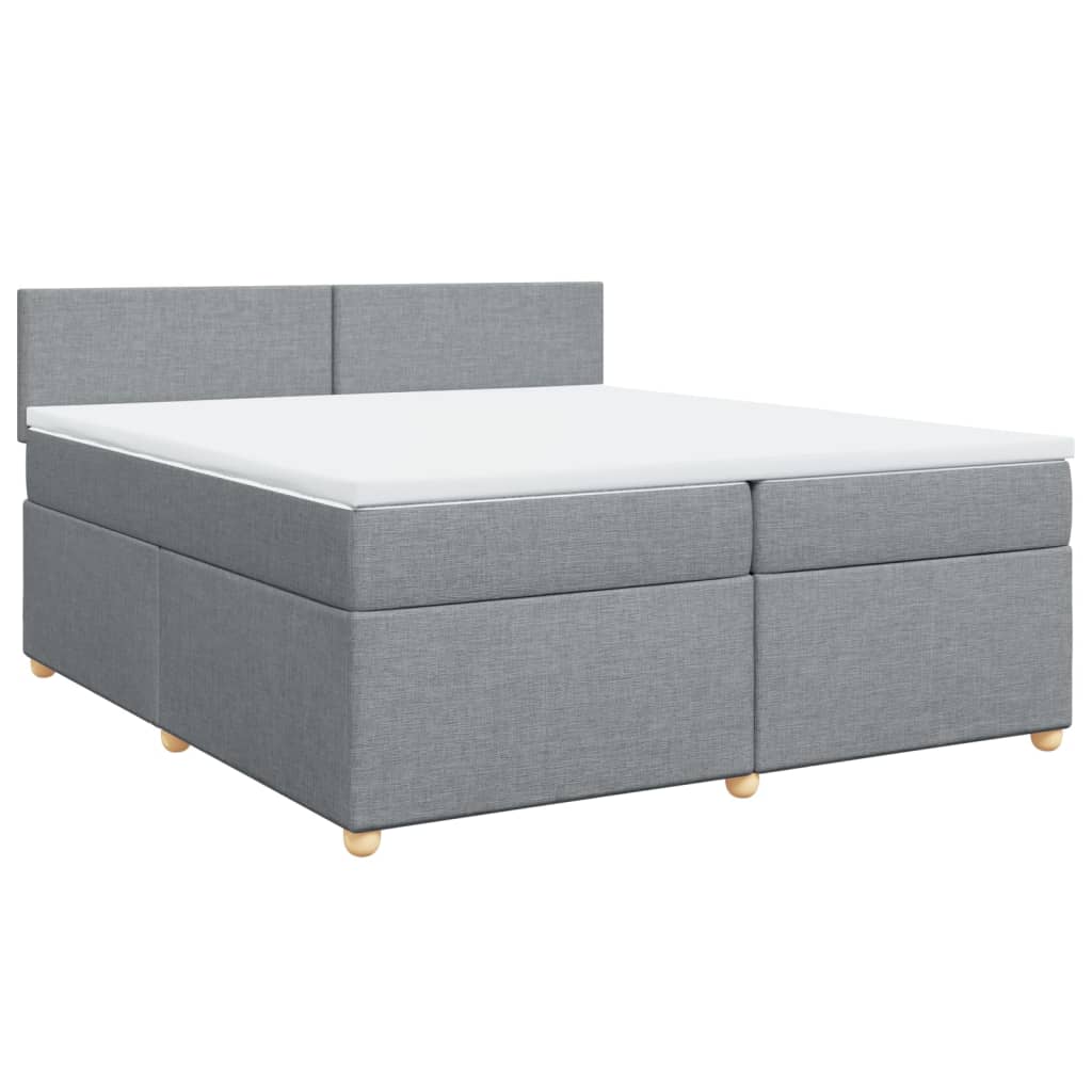 Boxspring met matras stof lichtgrijs 200x200 cm is nu te koop bij PeponiXL, paradijselijk wonen!