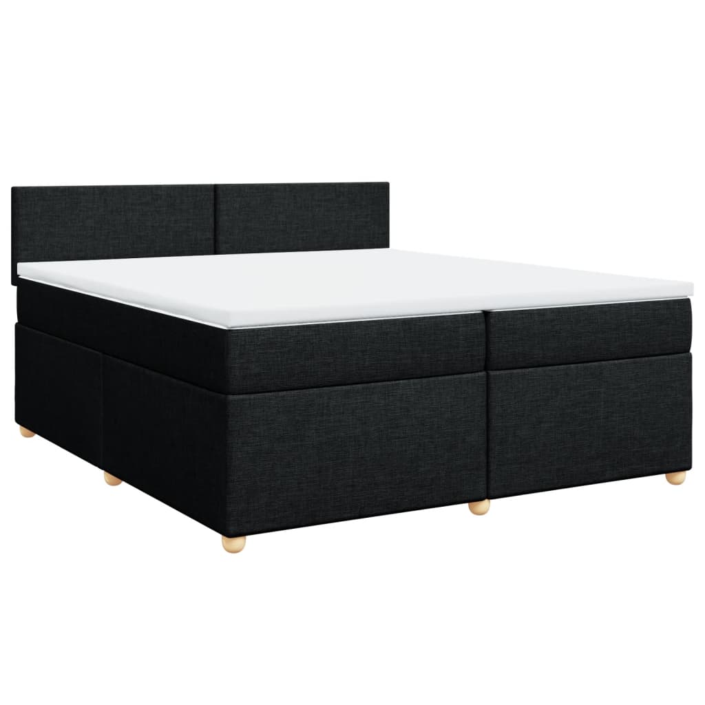Boxspring met matras stof zwart 200x200 cm is nu te koop bij PeponiXL, paradijselijk wonen!