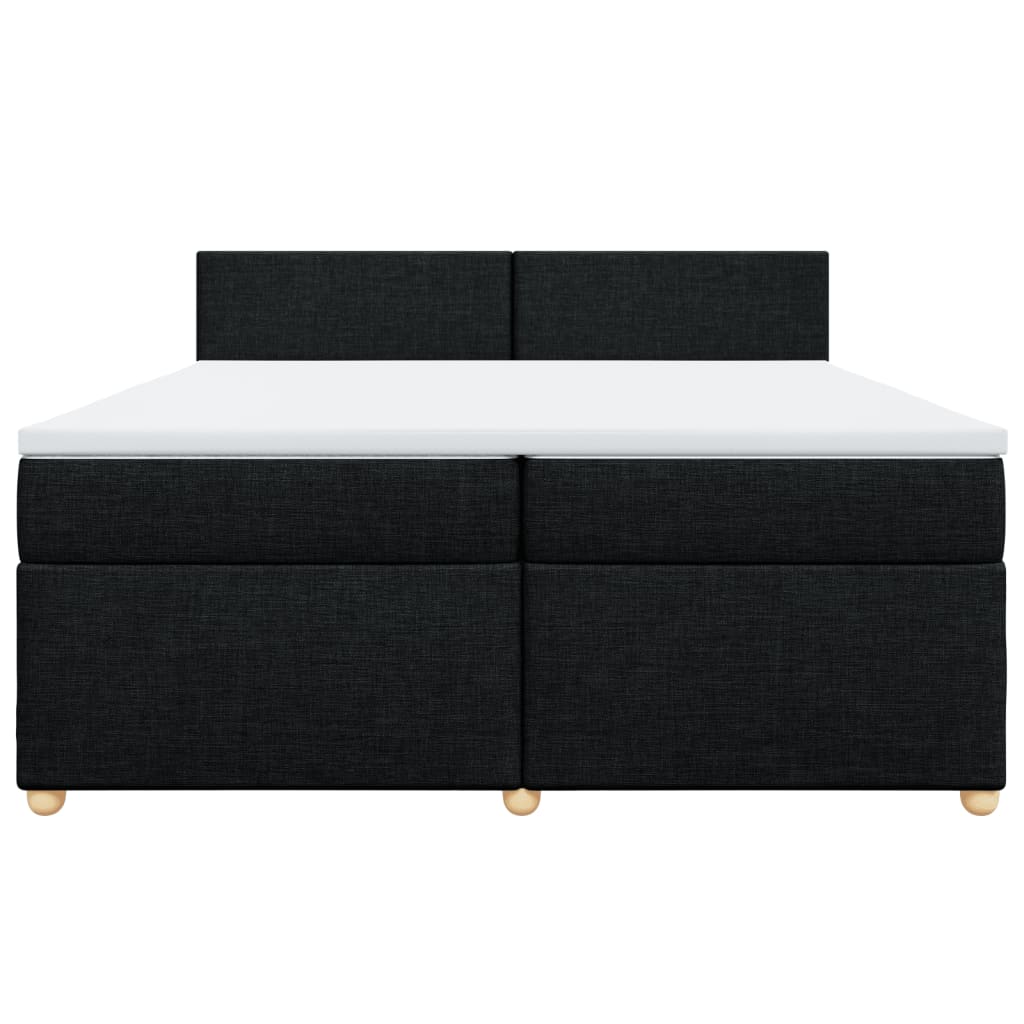 Boxspring met matras stof zwart 200x200 cm is nu te koop bij PeponiXL, paradijselijk wonen!