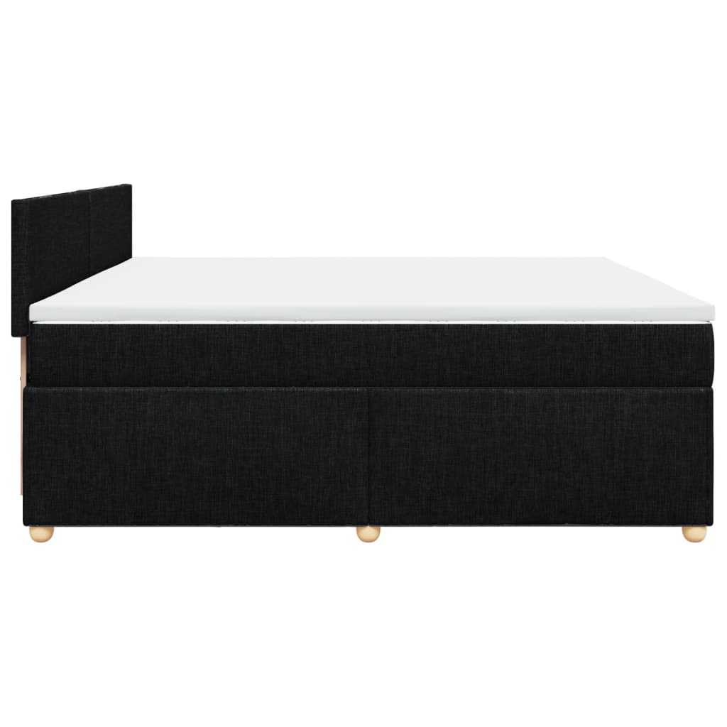 Boxspring met matras stof zwart 200x200 cm is nu te koop bij PeponiXL, paradijselijk wonen!