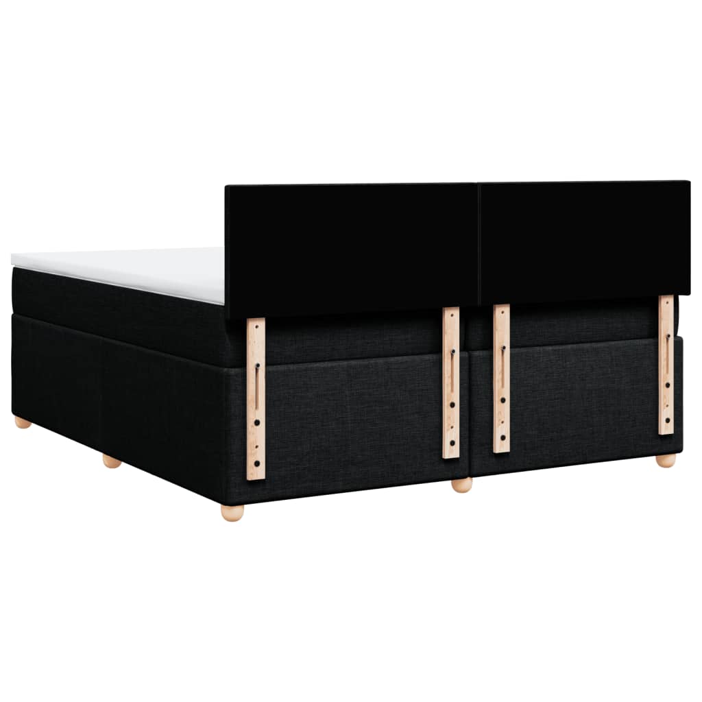 Boxspring met matras stof zwart 200x200 cm is nu te koop bij PeponiXL, paradijselijk wonen!