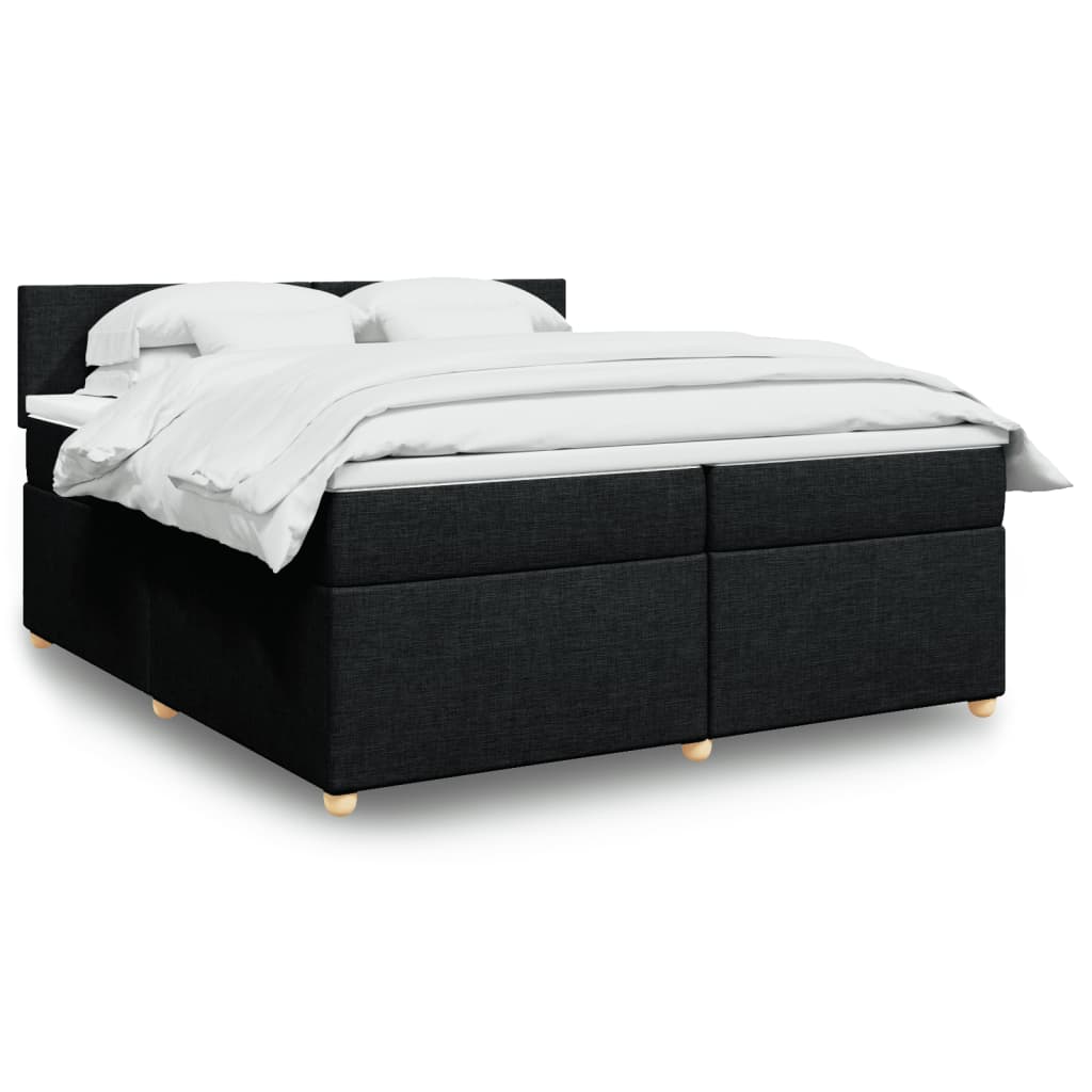 Boxspring met matras stof zwart 200x200 cm is nu te koop bij PeponiXL, paradijselijk wonen!