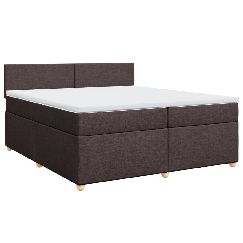 Boxspring met matras stof donkerbruin 200x200 cm is nu te koop bij PeponiXL, paradijselijk wonen!