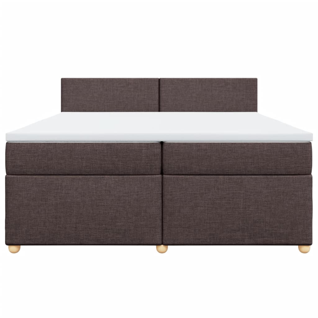 Boxspring met matras stof donkerbruin 200x200 cm is nu te koop bij PeponiXL, paradijselijk wonen!