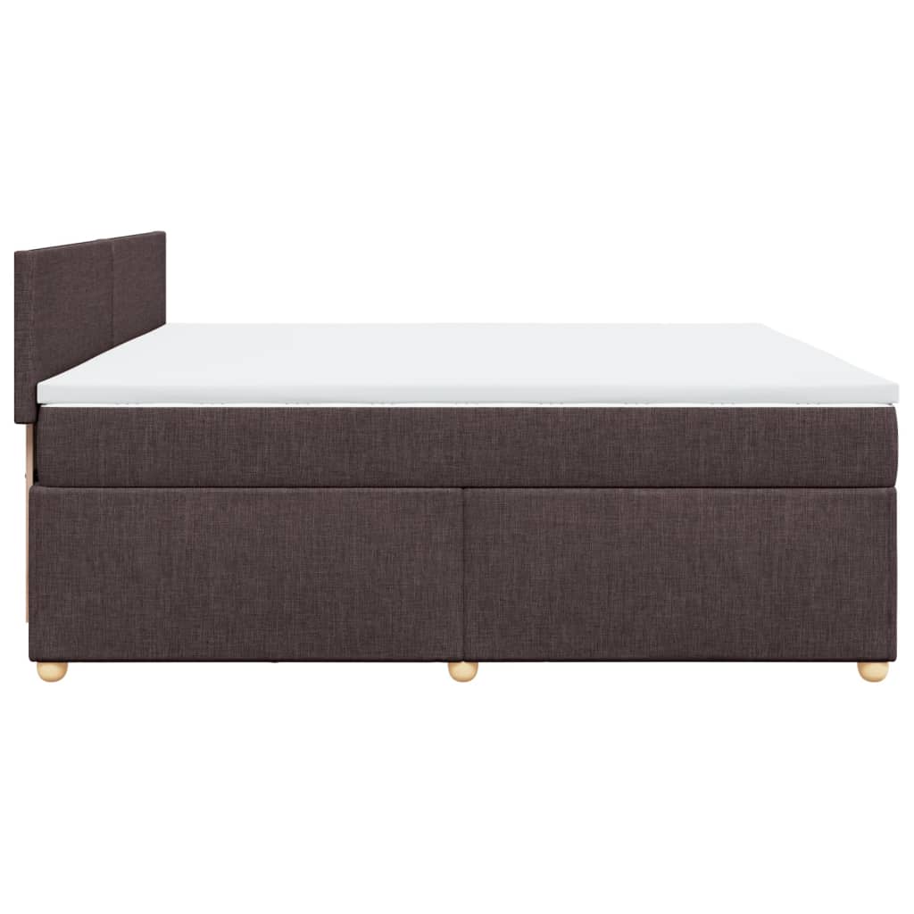 Boxspring met matras stof donkerbruin 200x200 cm is nu te koop bij PeponiXL, paradijselijk wonen!