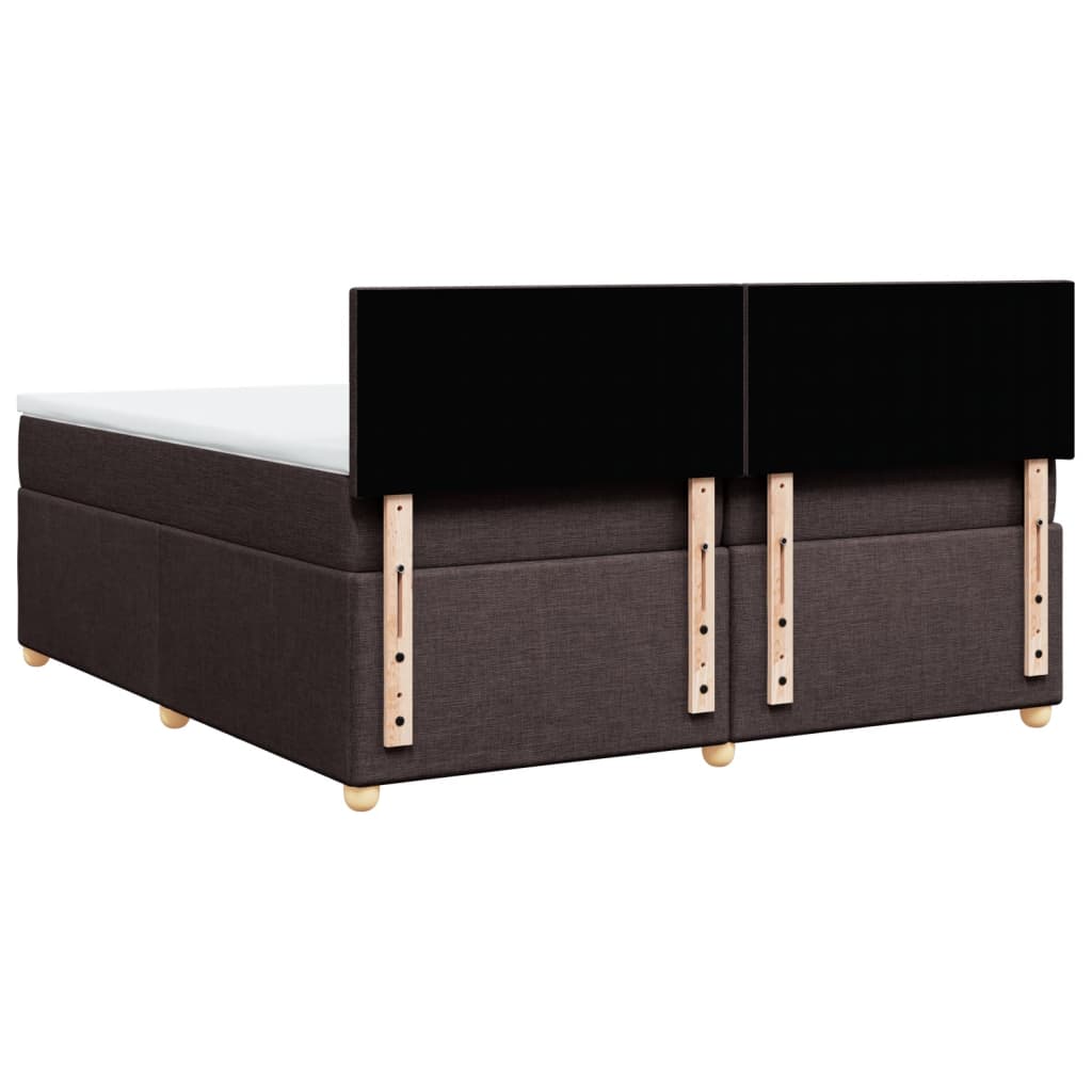 Boxspring met matras stof donkerbruin 200x200 cm is nu te koop bij PeponiXL, paradijselijk wonen!