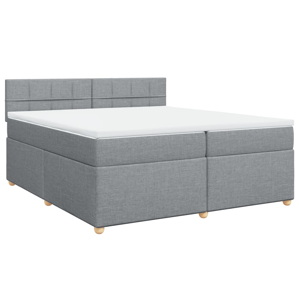 Boxspring met matras stof lichtgrijs 200x200 cm is nu te koop bij PeponiXL, paradijselijk wonen!