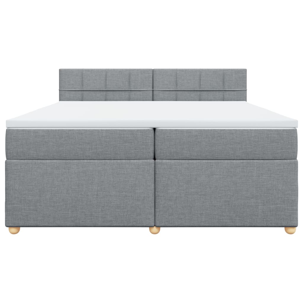 Boxspring met matras stof lichtgrijs 200x200 cm is nu te koop bij PeponiXL, paradijselijk wonen!