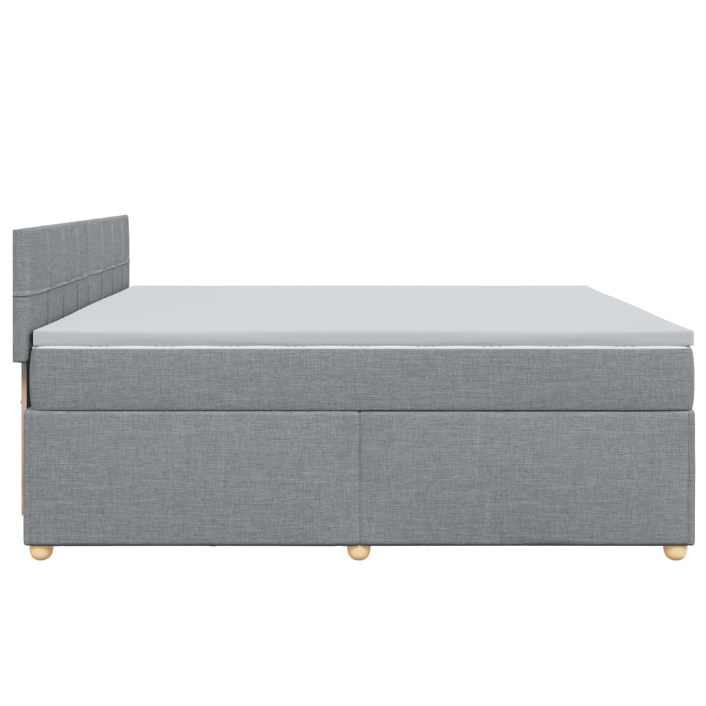 Boxspring met matras stof lichtgrijs 200x200 cm is nu te koop bij PeponiXL, paradijselijk wonen!