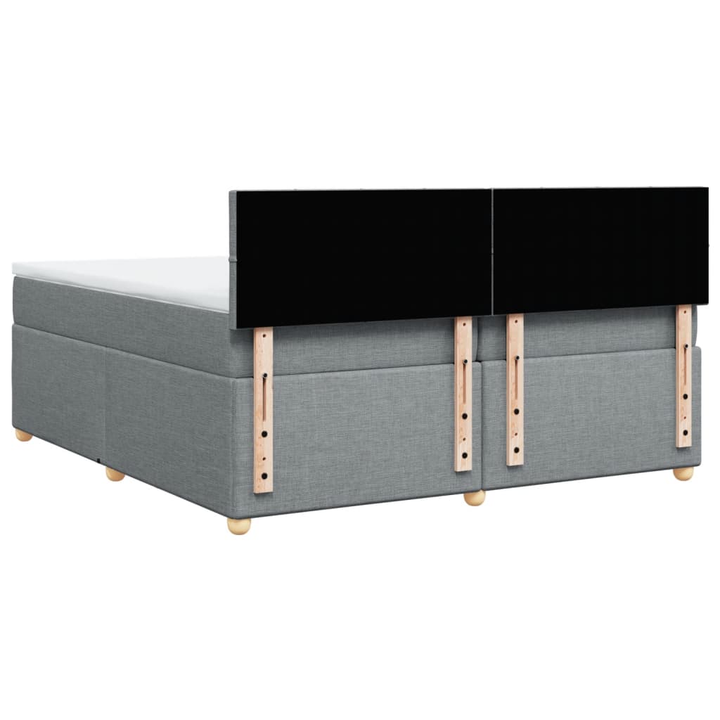 Boxspring met matras stof lichtgrijs 200x200 cm is nu te koop bij PeponiXL, paradijselijk wonen!