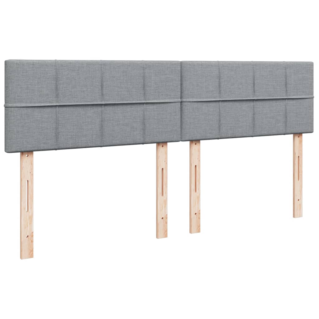 Boxspring met matras stof lichtgrijs 200x200 cm is nu te koop bij PeponiXL, paradijselijk wonen!