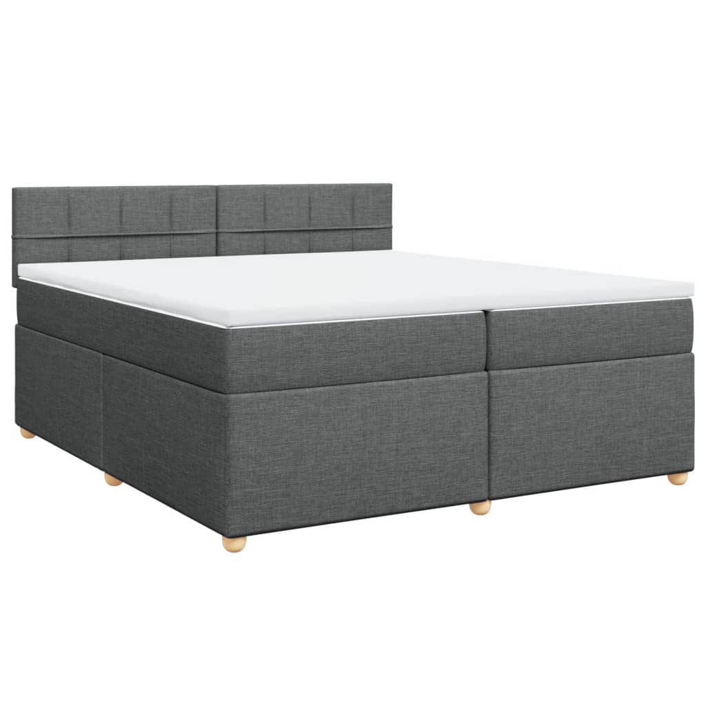 Boxspring met matras stof donkergrijs 200x200 cm is nu te koop bij PeponiXL, paradijselijk wonen!