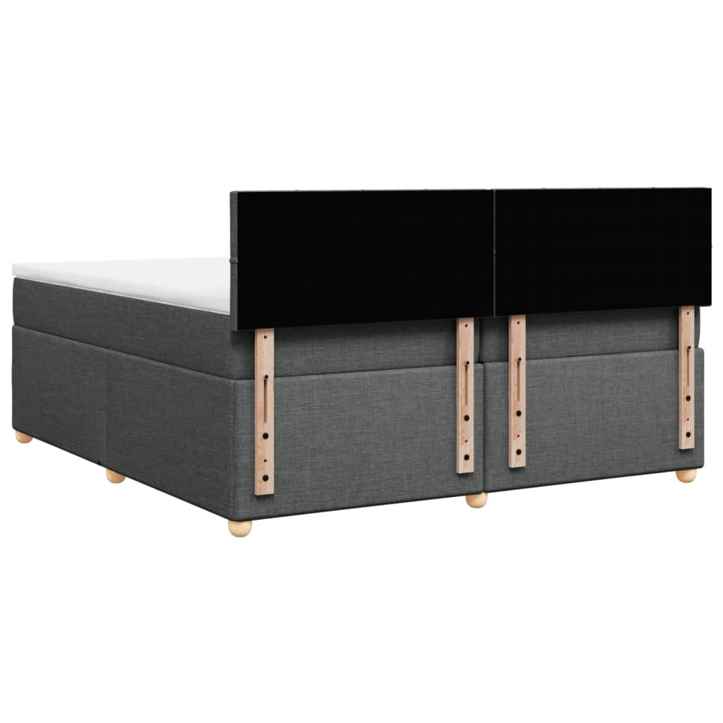 Boxspring met matras stof donkergrijs 200x200 cm is nu te koop bij PeponiXL, paradijselijk wonen!