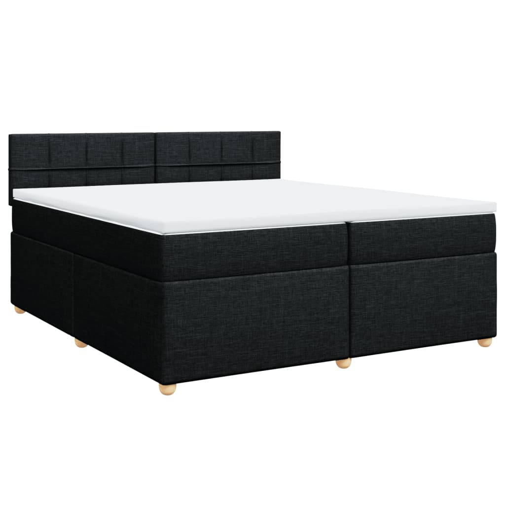 Boxspring met matras stof zwart 200x200 cm is nu te koop bij PeponiXL, paradijselijk wonen!