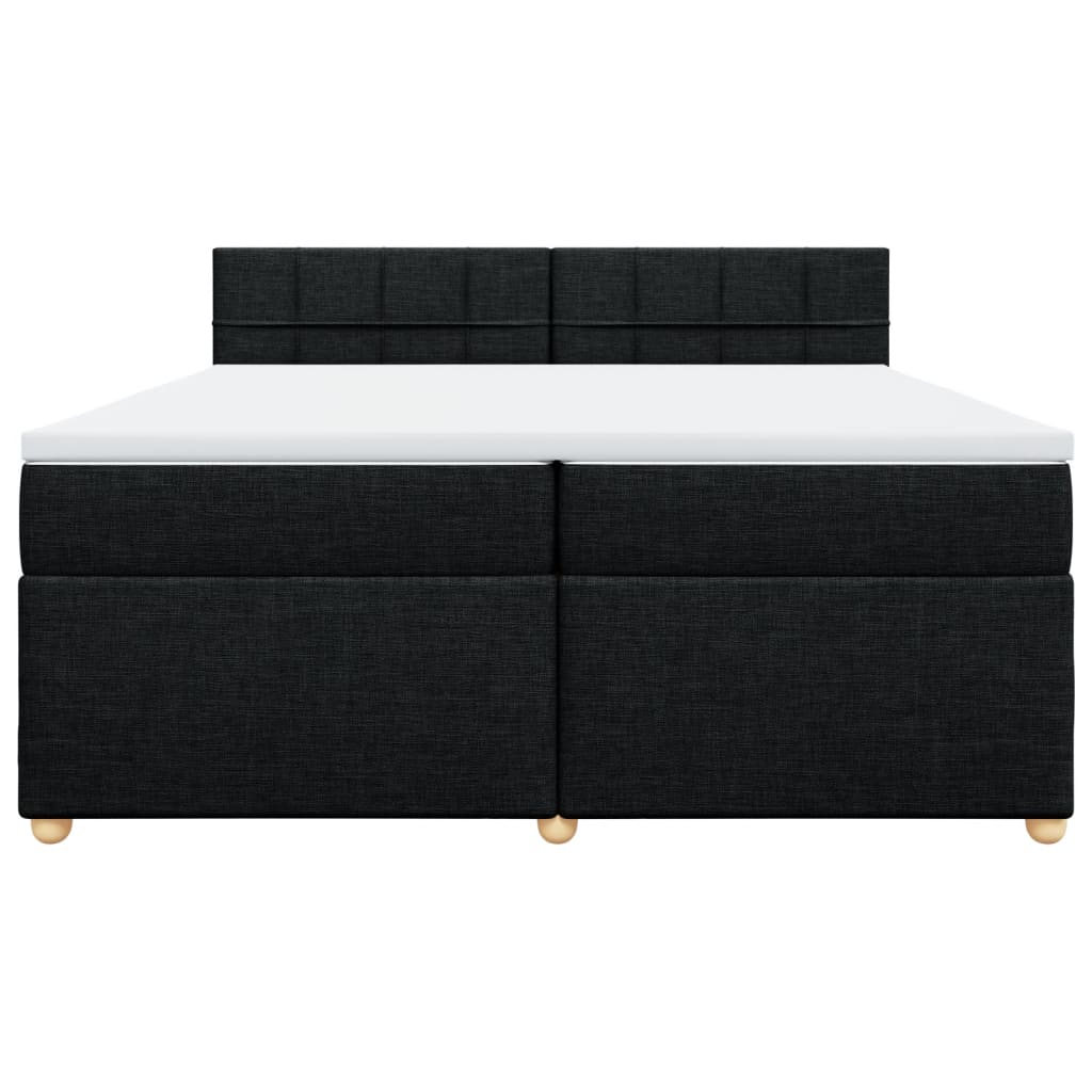 Boxspring met matras stof zwart 200x200 cm is nu te koop bij PeponiXL, paradijselijk wonen!