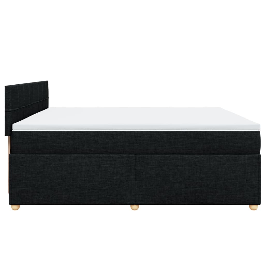 Boxspring met matras stof zwart 200x200 cm is nu te koop bij PeponiXL, paradijselijk wonen!