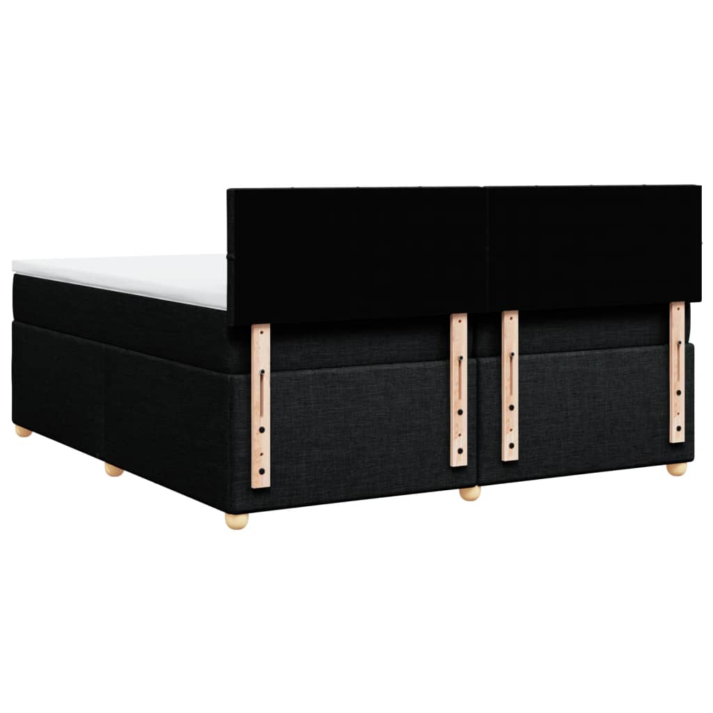 Boxspring met matras stof zwart 200x200 cm is nu te koop bij PeponiXL, paradijselijk wonen!