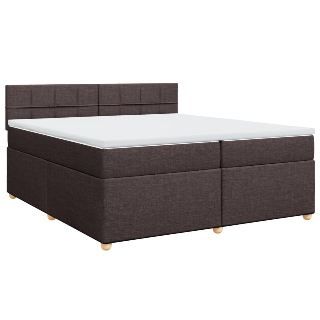 Boxspring met matras stof donkerbruin 200x200 cm is nu te koop bij PeponiXL, paradijselijk wonen!