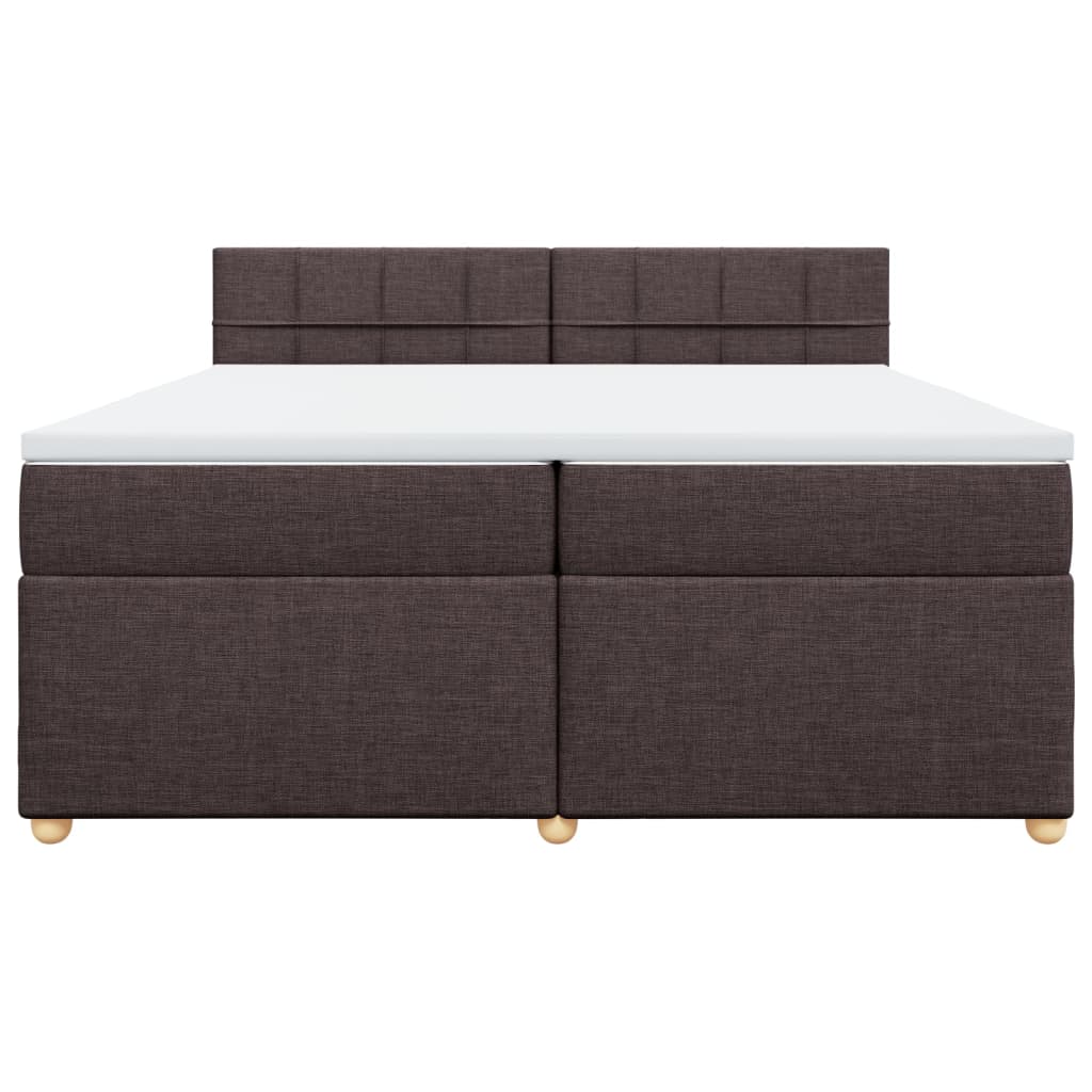 Boxspring met matras stof donkerbruin 200x200 cm is nu te koop bij PeponiXL, paradijselijk wonen!