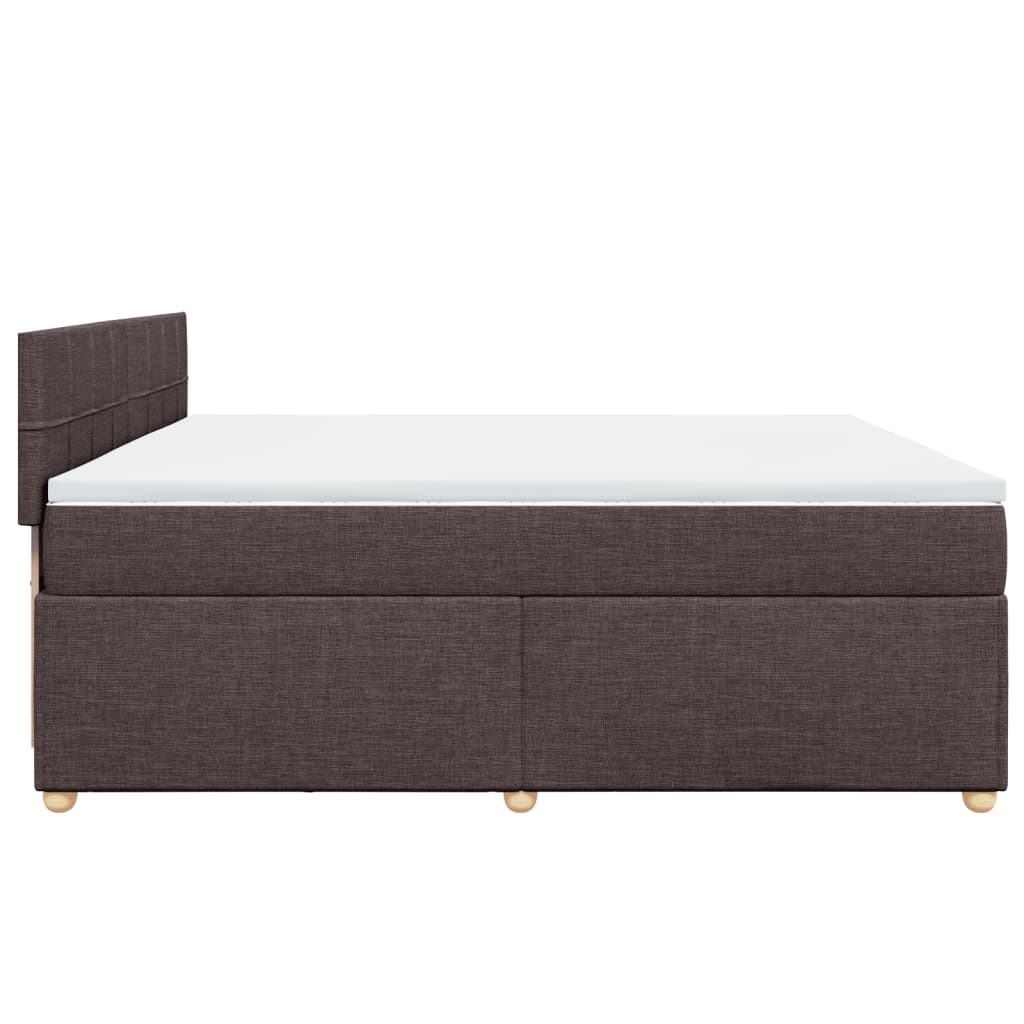 Boxspring met matras stof donkerbruin 200x200 cm is nu te koop bij PeponiXL, paradijselijk wonen!
