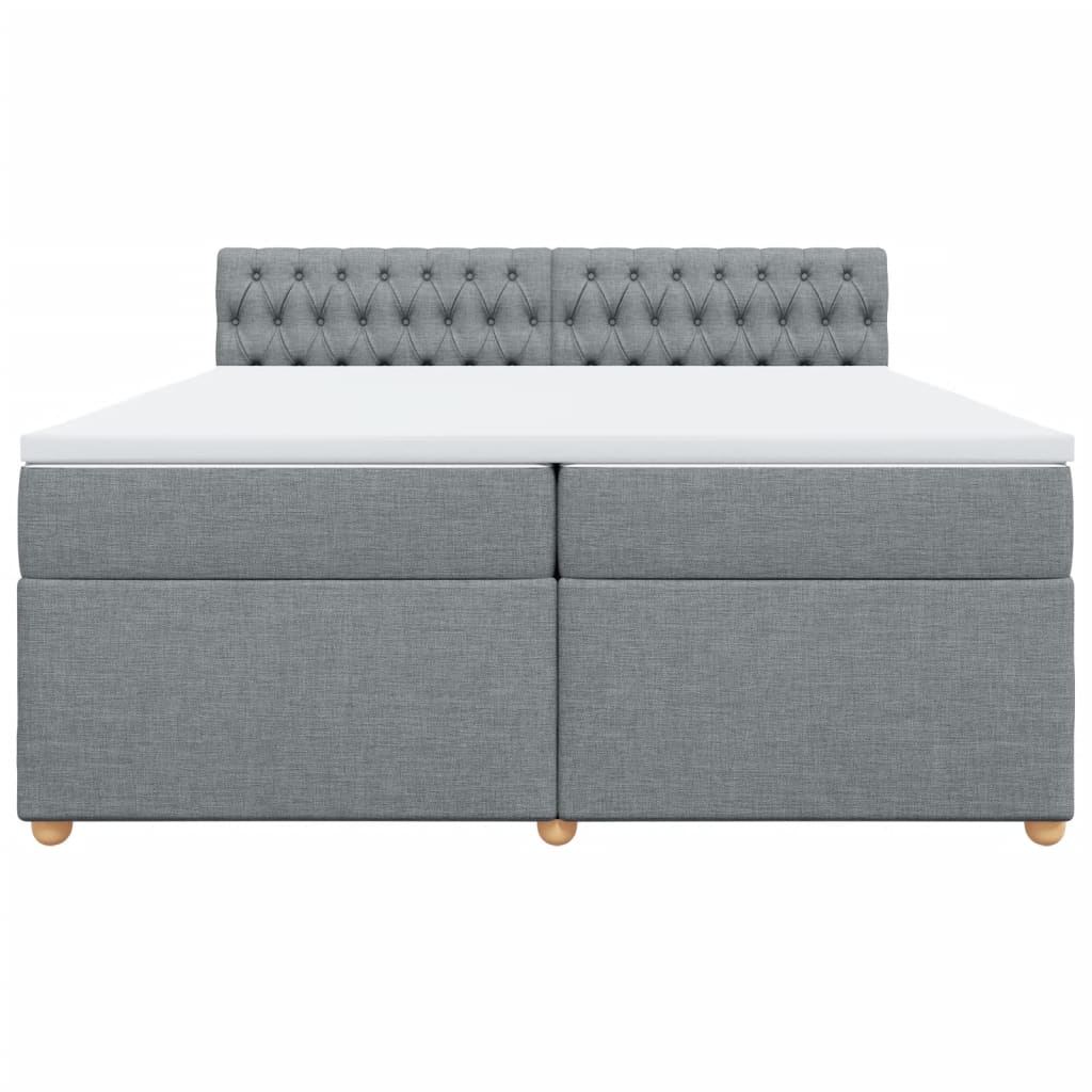 Boxspring met matras stof lichtgrijs 200x200 cm is nu te koop bij PeponiXL, paradijselijk wonen!