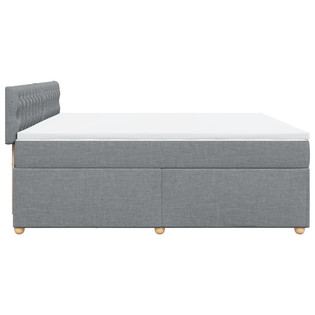 Boxspring met matras stof lichtgrijs 200x200 cm is nu te koop bij PeponiXL, paradijselijk wonen!