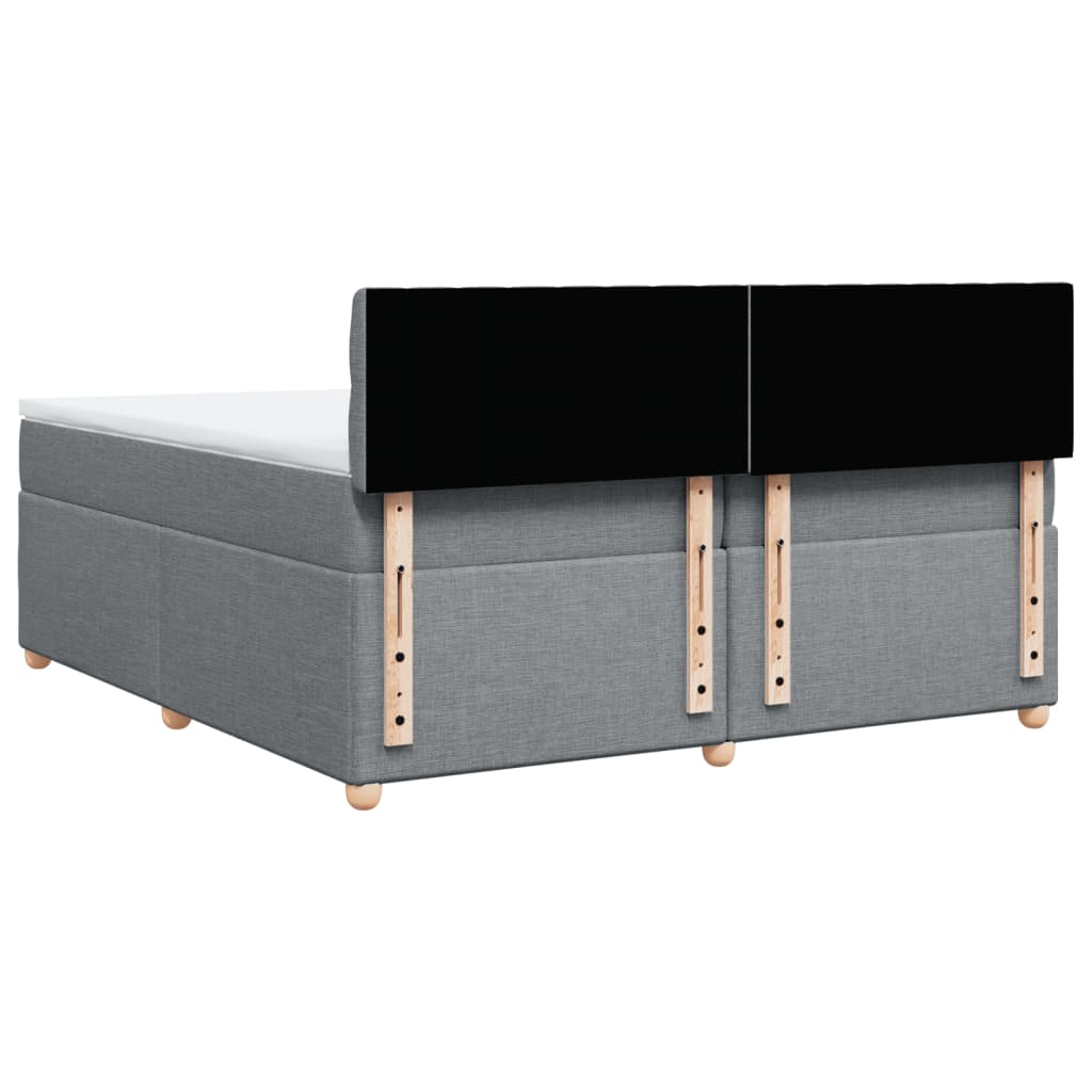 Boxspring met matras stof lichtgrijs 200x200 cm is nu te koop bij PeponiXL, paradijselijk wonen!