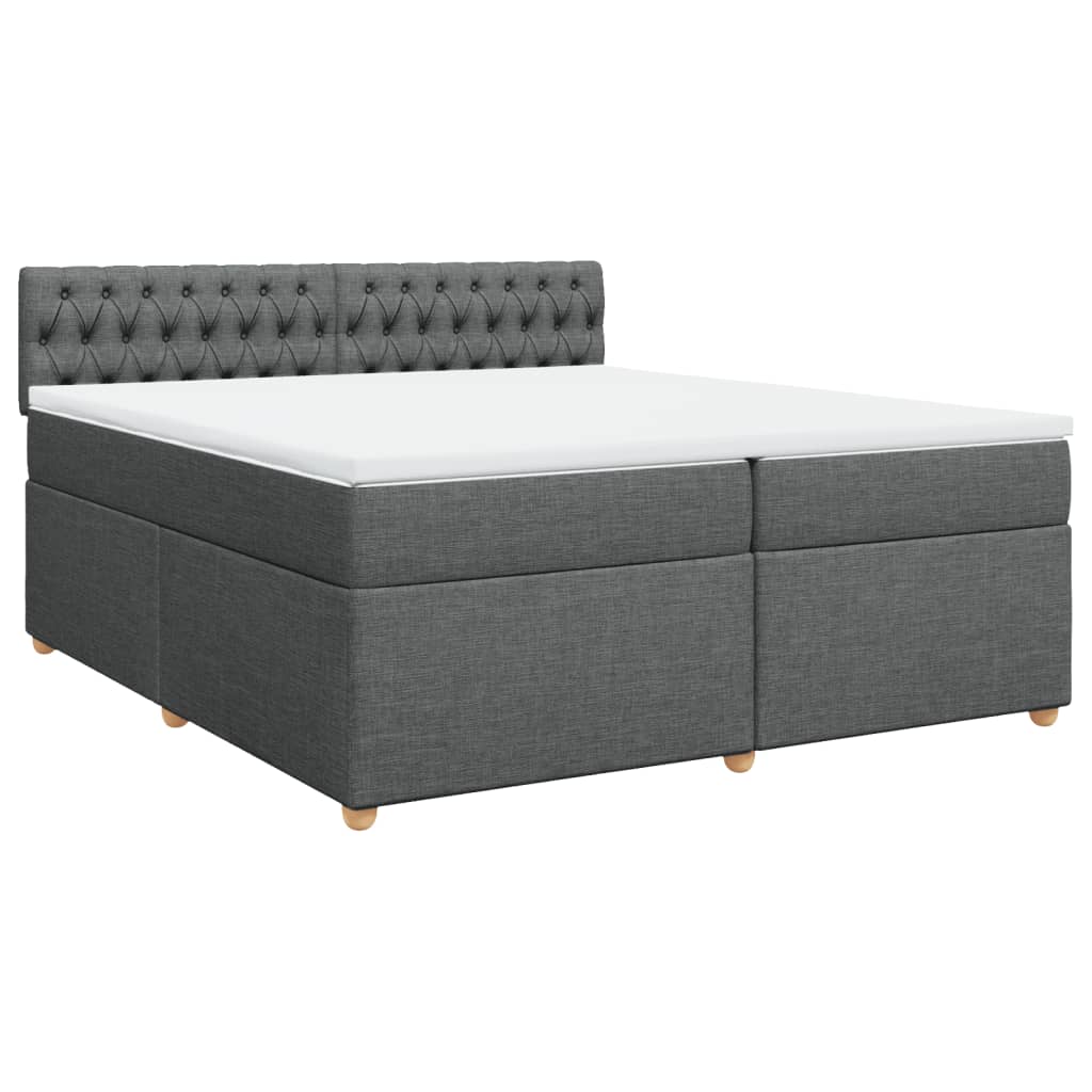Boxspring met matras stof donkergrijs 200x200 cm is nu te koop bij PeponiXL, paradijselijk wonen!