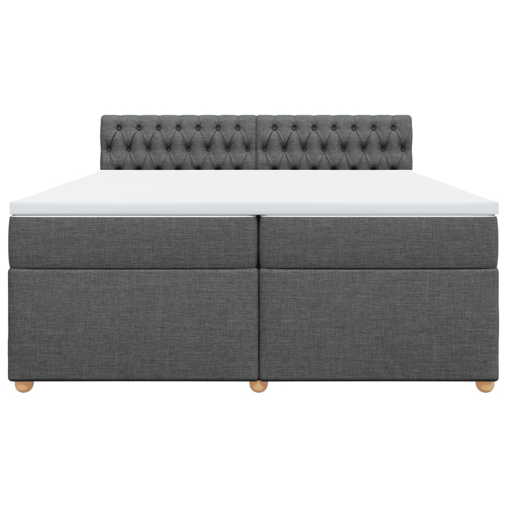 Boxspring met matras stof donkergrijs 200x200 cm is nu te koop bij PeponiXL, paradijselijk wonen!
