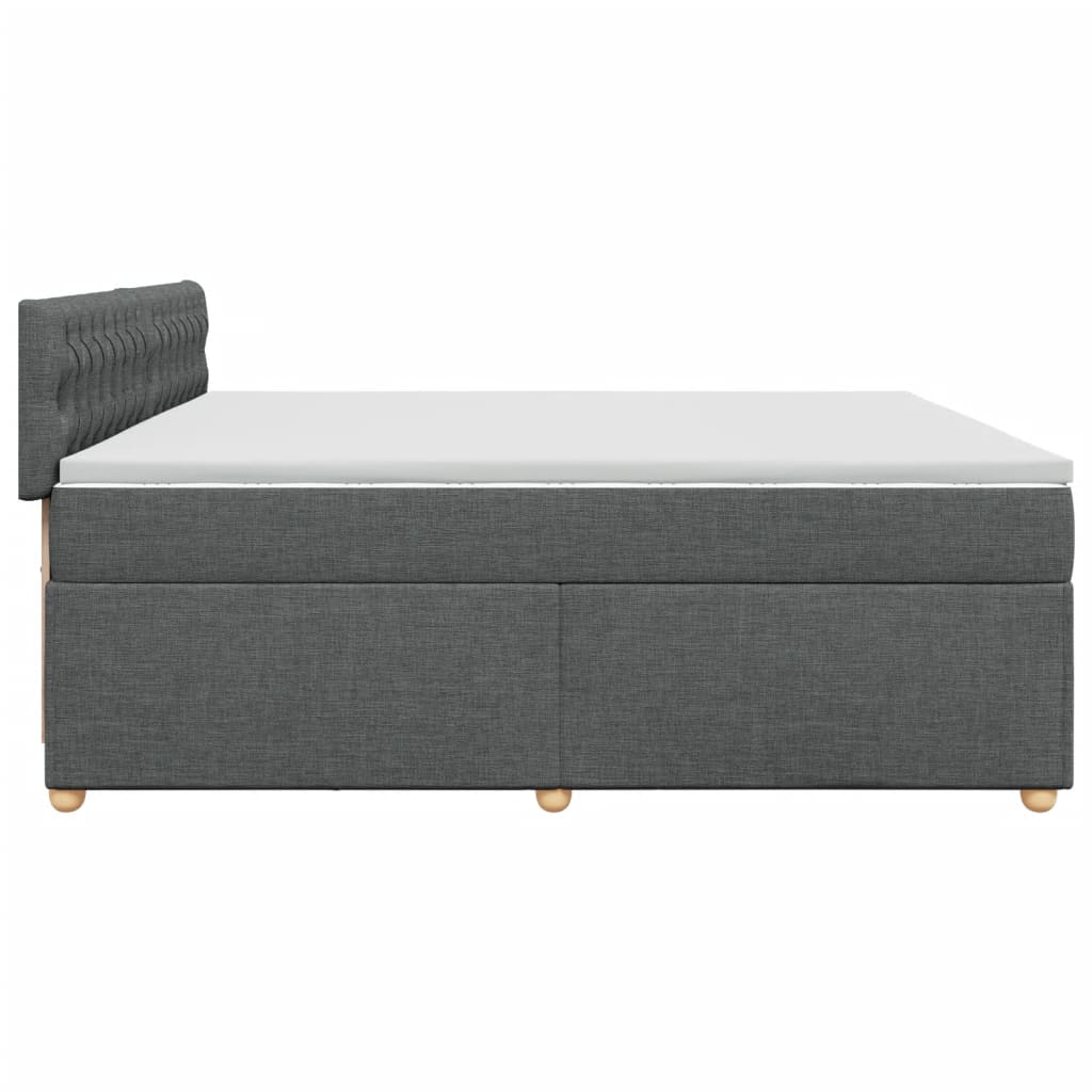 Boxspring met matras stof donkergrijs 200x200 cm is nu te koop bij PeponiXL, paradijselijk wonen!