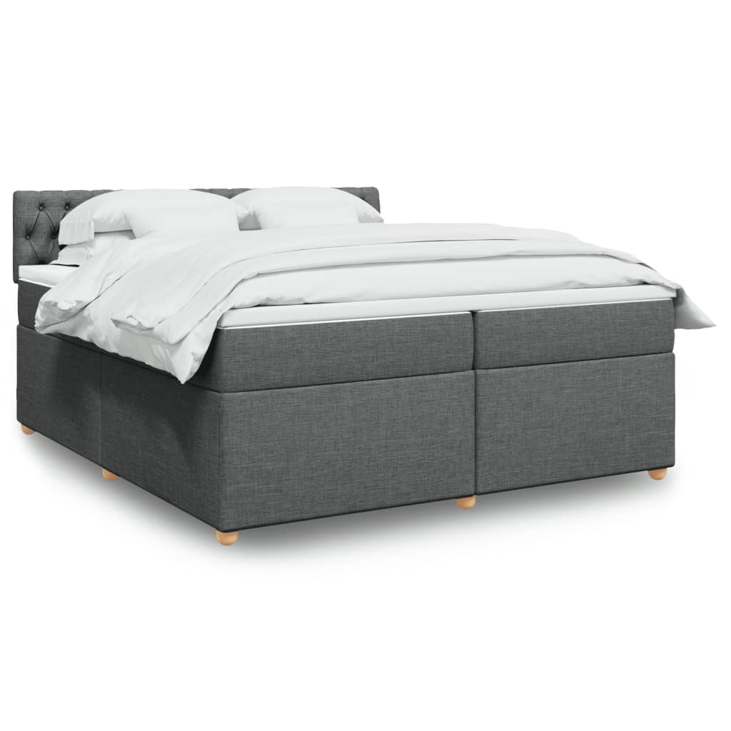 Boxspring met matras stof donkergrijs 200x200 cm is nu te koop bij PeponiXL, paradijselijk wonen!