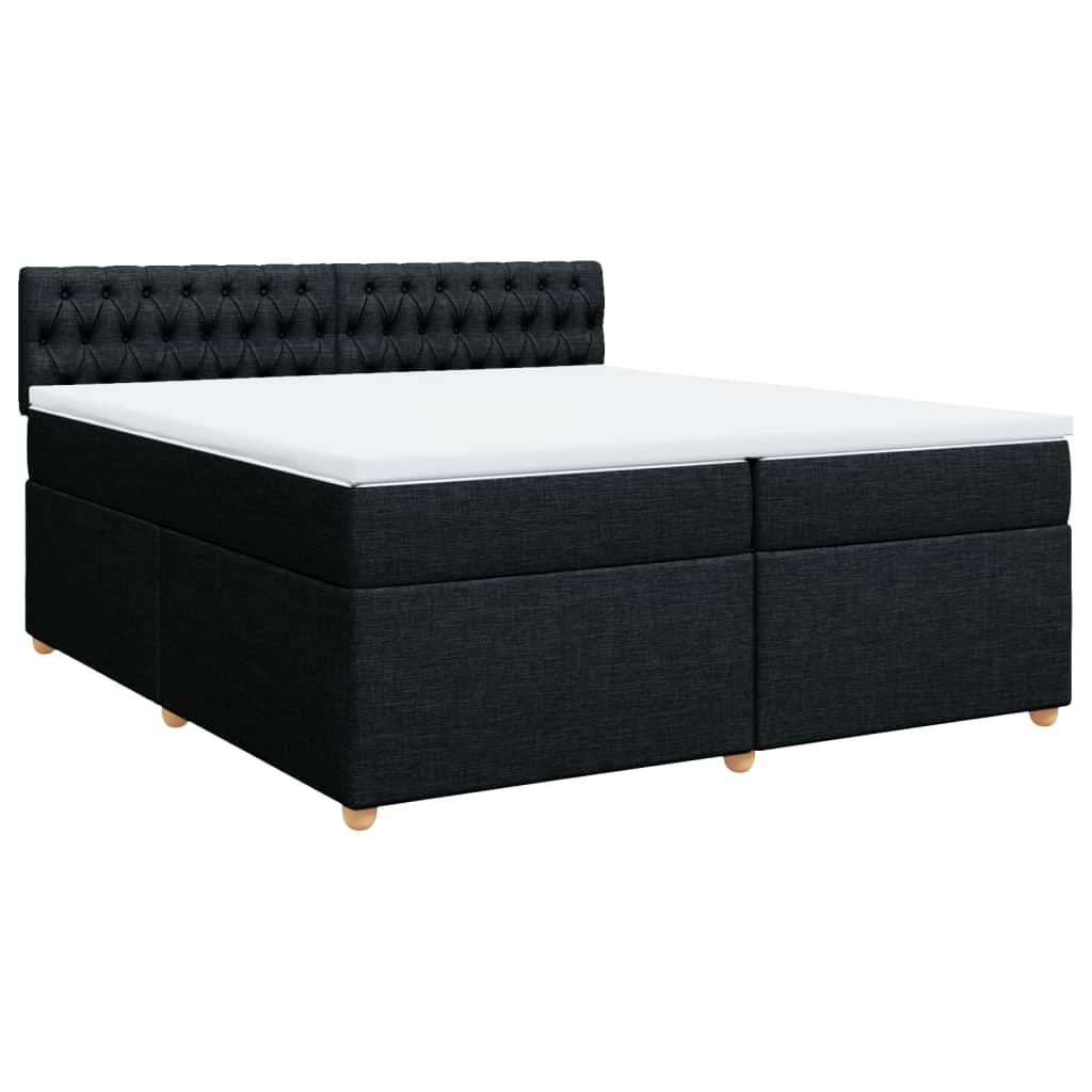 Boxspring met matras stof zwart 200x200 cm is nu te koop bij PeponiXL, paradijselijk wonen!