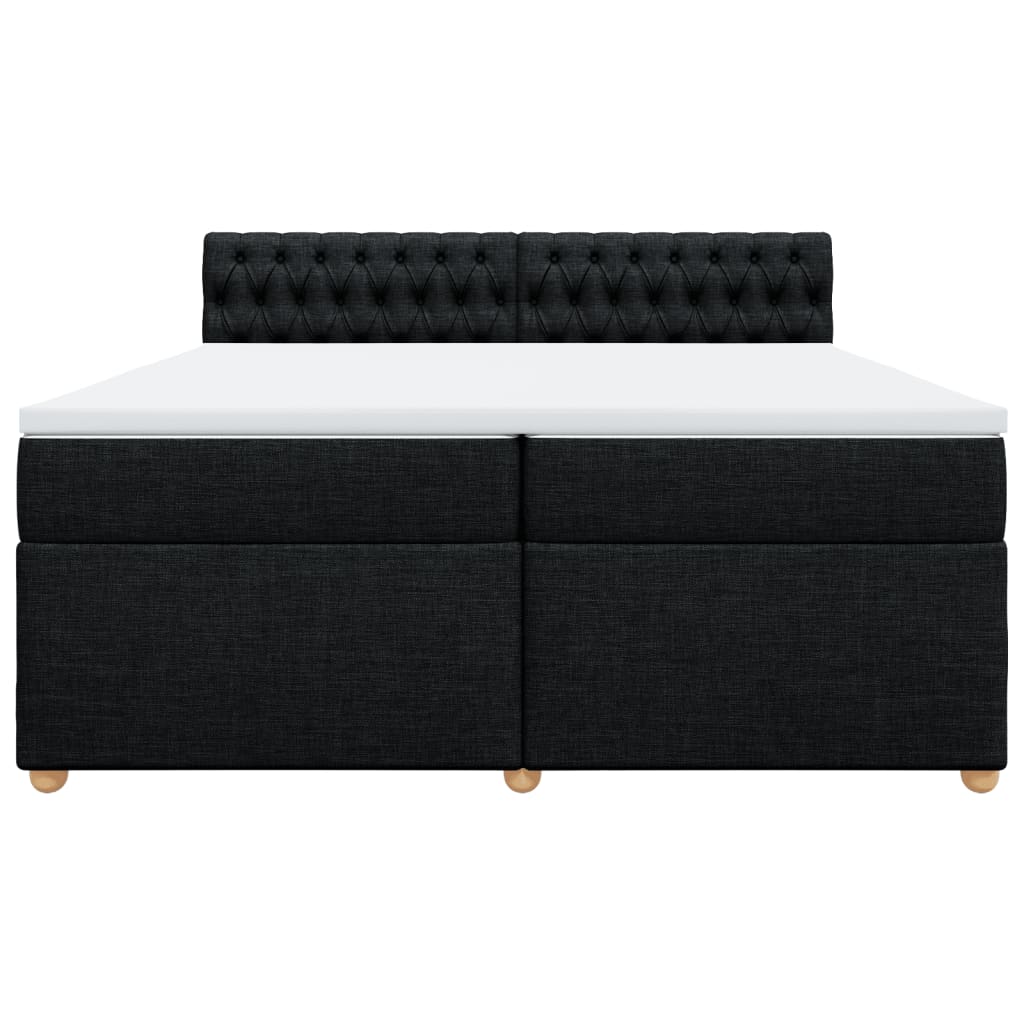 Boxspring met matras stof zwart 200x200 cm is nu te koop bij PeponiXL, paradijselijk wonen!